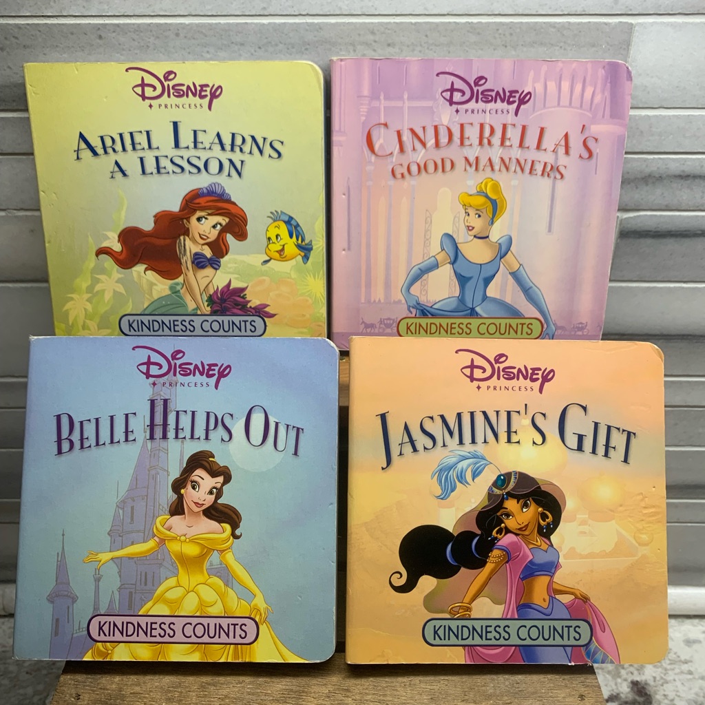 Set Of Four Disney Princess Mini Kindness Counts HardBack Book Series